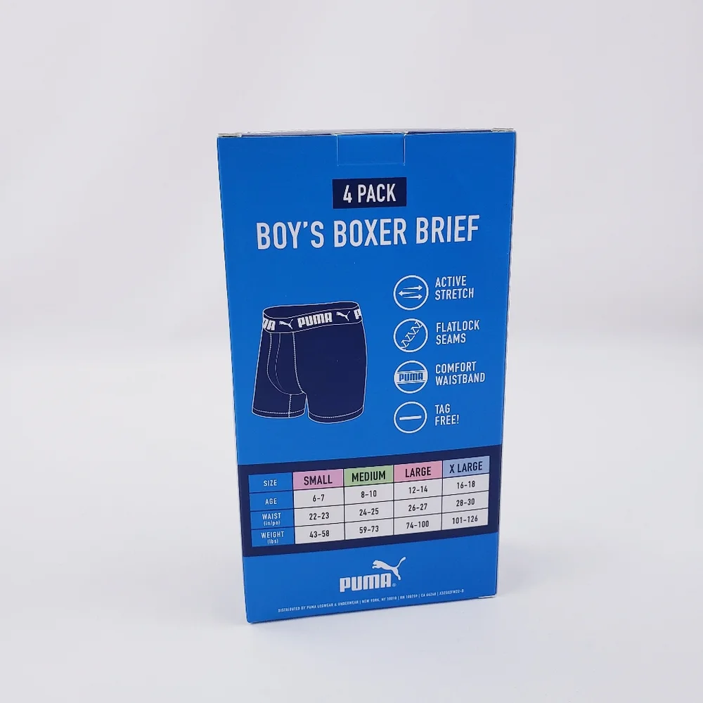 Puma boy's 4 pack boxer brief